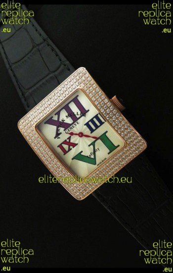 Franck Muller Geneve Infinity Japanese Gold Watch in Multi Color Roman Markers