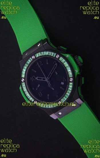 Hublot Big Bang Limited Edition All Black in Green Strap