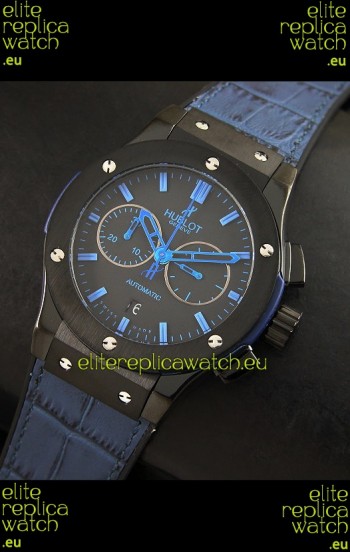 Hublot Big Bang Classic Fusion Swiss Replica PVD Watch in Blue Strap