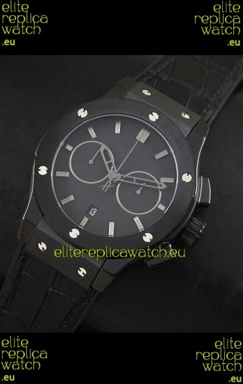 Hublot Big Bang Classic Fusion Swiss Replica PVD Watch in Black Strap