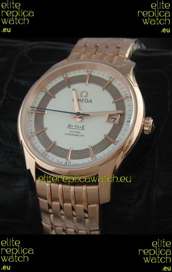 Omega De Ville Hour Vision Watch in Pink Gold Casing