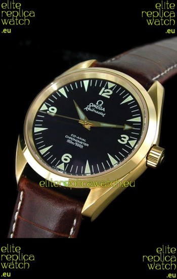 Omega Railmaster Swiss Watch in Rose Gold Casing