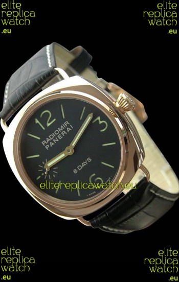 Panerai Radiomir 8 Days Swiss Watch in Pink Gold Case