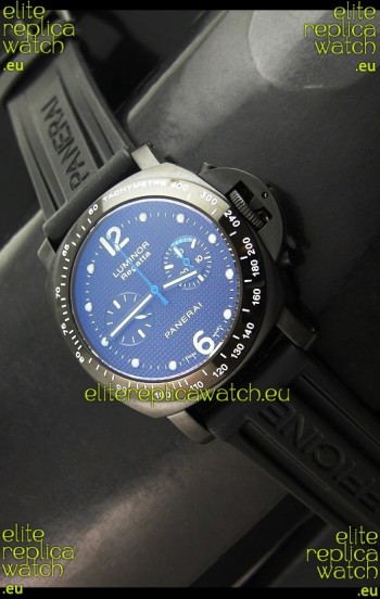 Panerai Luminor Regatta Swiss Watch in PVD Casing Rubber Strap