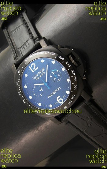Panerai Luminor Regatta Swiss Watch in PVD Casing Leather Strap