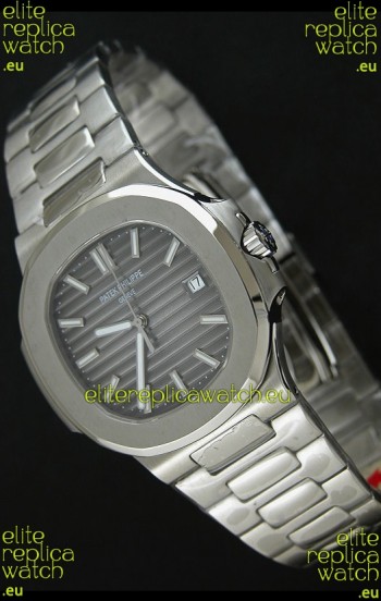Patek Phillipe Nautilis Swiss Replica Watch in Grey Textured Dial