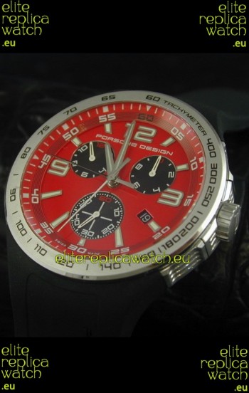 Porsche Design Flat Six P'6320 Japanese Watch in Red Dial