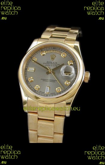 Rolex Day Date Japanese Full Gold Diamond Replica Watch