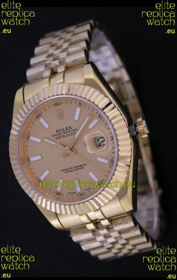 Rolex Datejust Japanese Replica Rose Gold Watch 