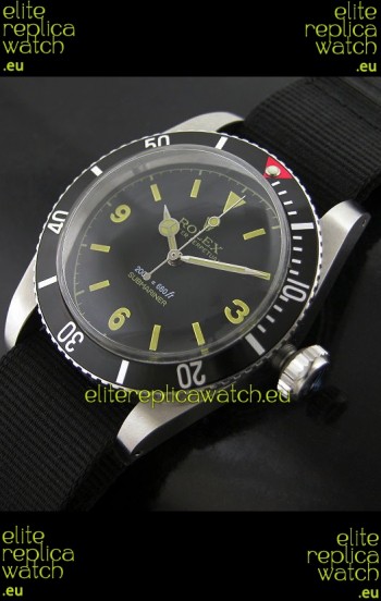 Rolex Submariner Swiss Replica Watch in Domed Crystal and Nylon Strap