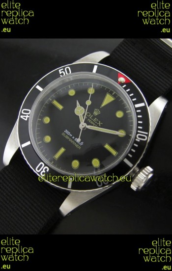 Rolex Submariner Swiss Replica Watch in Domed Crystal Nylon Strap