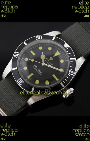 Rolex Submariner Swiss Replica Watch in Domed Crystal Nylon Strap