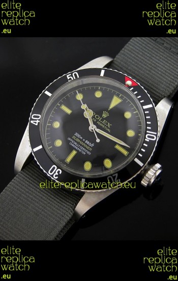 Rolex Submariner Swiss Replica Watch in Domed Crystal Green Nylon Strap