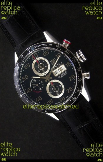 Tag Heuer Carrera Tachymeter Swiss Chronograph Watch in Black