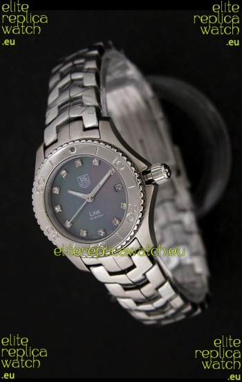 Tag Heuer Link Swiss Ladies Watch in Mother of Pearl Dark Green Dial