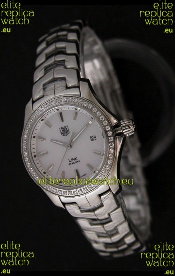 Tag Heuer Link Swiss Ladies Watch in Mother of Pearl White Dial