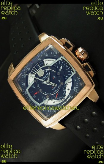Tag Heuer Monaco Mikrograph Japanese Replica Rose Gold Watch 
