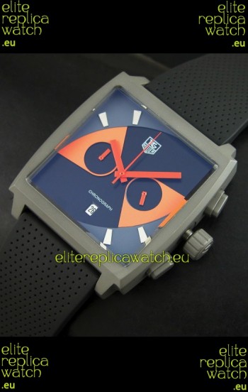 Tag Heuer Monaco Limited Edition Japanese Replica Titanium Watch in Orange Markers