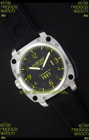 U-Boat Thousands of Feet Swiss Steel Automatic Watch in Yellow Markers