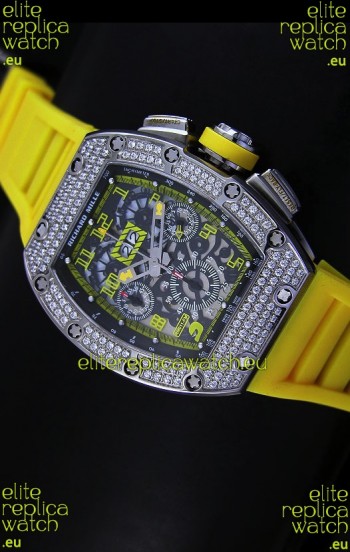 Richard Mille Filippe Massa Edition Titanium Swiss Replica Watch in Yellow Strap