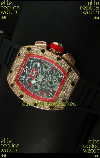 Richard Mille Filippe Massa Edition Titanium Swiss Replica Watch in Pink Gold Case
