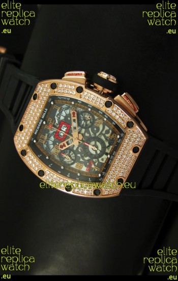 Richard Mille Filippe Massa Edition Titanium Swiss Replica Watch in Pink Gold Case