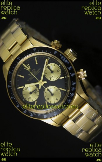 Rolex Daytona 6265 Cosmograph Black Dial in Gold Case