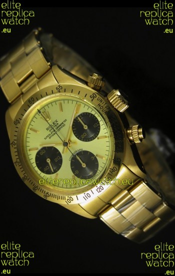 Rolex Daytona 6265 Cosmograph Metallic Gilt Dial in Gold Case