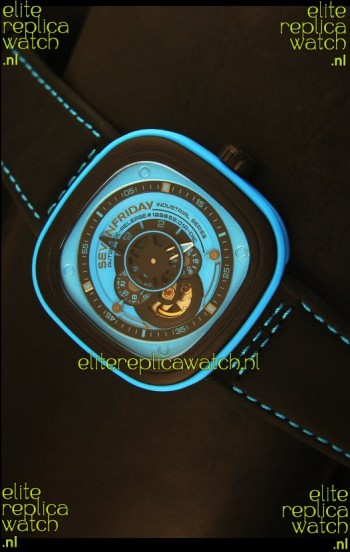 SevenFriday P-32 Black and Blue with Original Miyota 82S7 Movement - 1:1 Mirror Quality