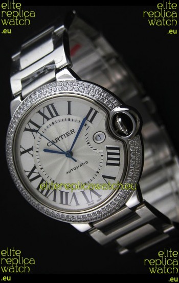 Cartier Ballon Bleu Swiss Replica Automatic Watch in White Dial