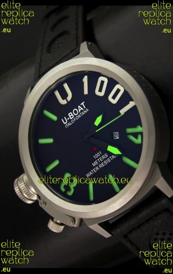 U Boat U-1001 Edition Japanese Drive Automatic Steel Watch in Green Markers