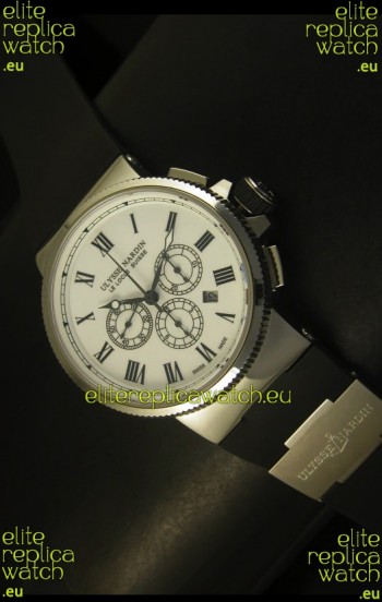 Ulysse Nardin Marine Chronograph Stainless Steel White Roman Dial - 1:1 Mirror Replica