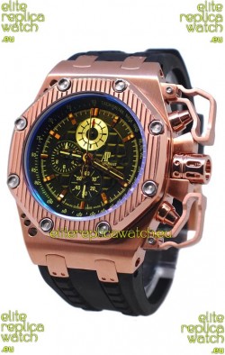 Audemars Piguet Royal Oak Offshore Limited Edition Survivor Rose Gold Watch in Black Dial