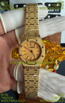 Royal Oak Frosted 67630BA Mini 23MM Yellow Gold Super Clone Watch 