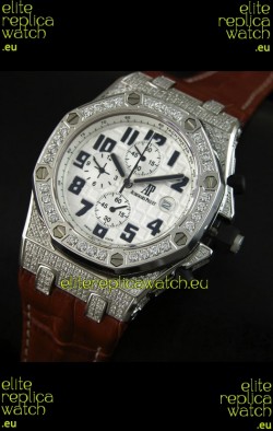 Audemars Piguet Royal Oak Offshore Quartz Watch with Diamonds Bezel