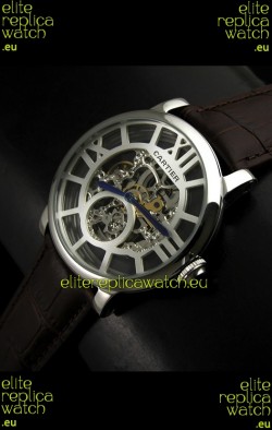 Cartier Ronde de Japanese Replica Watch in Skelton Grey Dial