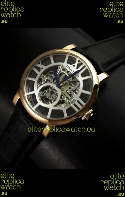 Cartier Ronde de Japanese Replica Watch in Skeleton Silver Dial
