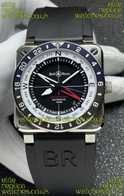 Bell and Ross BR03 GMT Compass Blue/Black Bezel Swiss Replica Watch 