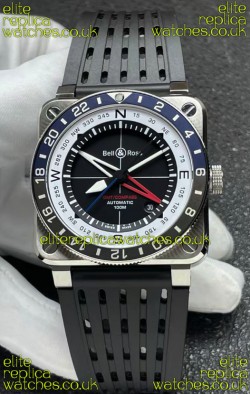 Bell and Ross BR03 GMT Compass Blue/Black Bezel Swiss Replica Watch 