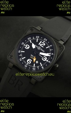 Bell and Ross BR01-93 GMT Japanese Replica Watch in PVD Case