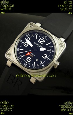Bell and Ross BR01-93 GMT Japanese Replica Watch in Steel Case