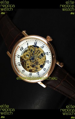 Breguet Classique Japanese Automatic Watch in Gold Skeleton Dial - Arabic Hour Numerals