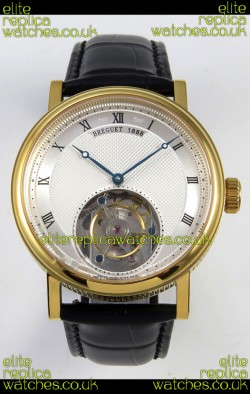 Breguet Classique Tourbillon Yellow Gold Roman Dial Super Clone Watch 