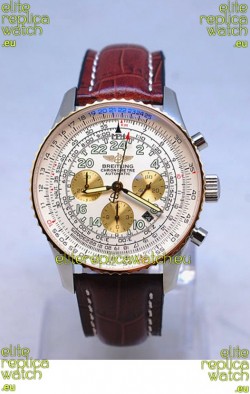 Breitling Navitimer Cosmonaute Swiss Replica Watch Gold Plated Bezel
