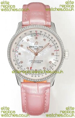 Navitimer Automatic 36 Pearl Dial Steel Casing Super Clone Watch 