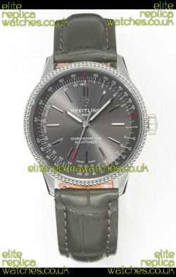 Navitimer Automatic 36 Grey Dial Steel Casing Super Clone Watch 