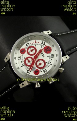 B.R.M.0011G6 Japanese Replica Quartz Watch in White&Red Dial