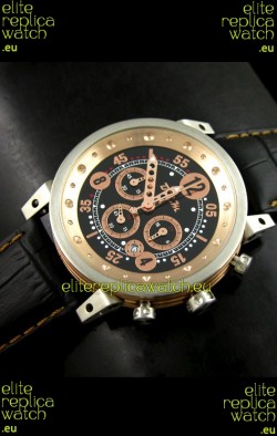 B.R.M.0011G6 Japanese Replica Quartz Watch in Black&Rose Gold Dial