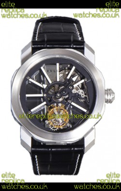 Bvlgari Octo Roma Titanium Watch in White Hour Markers Super Clone Watch 