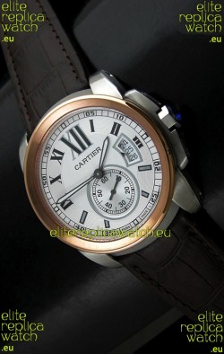 Cartier Calibre de Japanese Replica Watch in White Dial